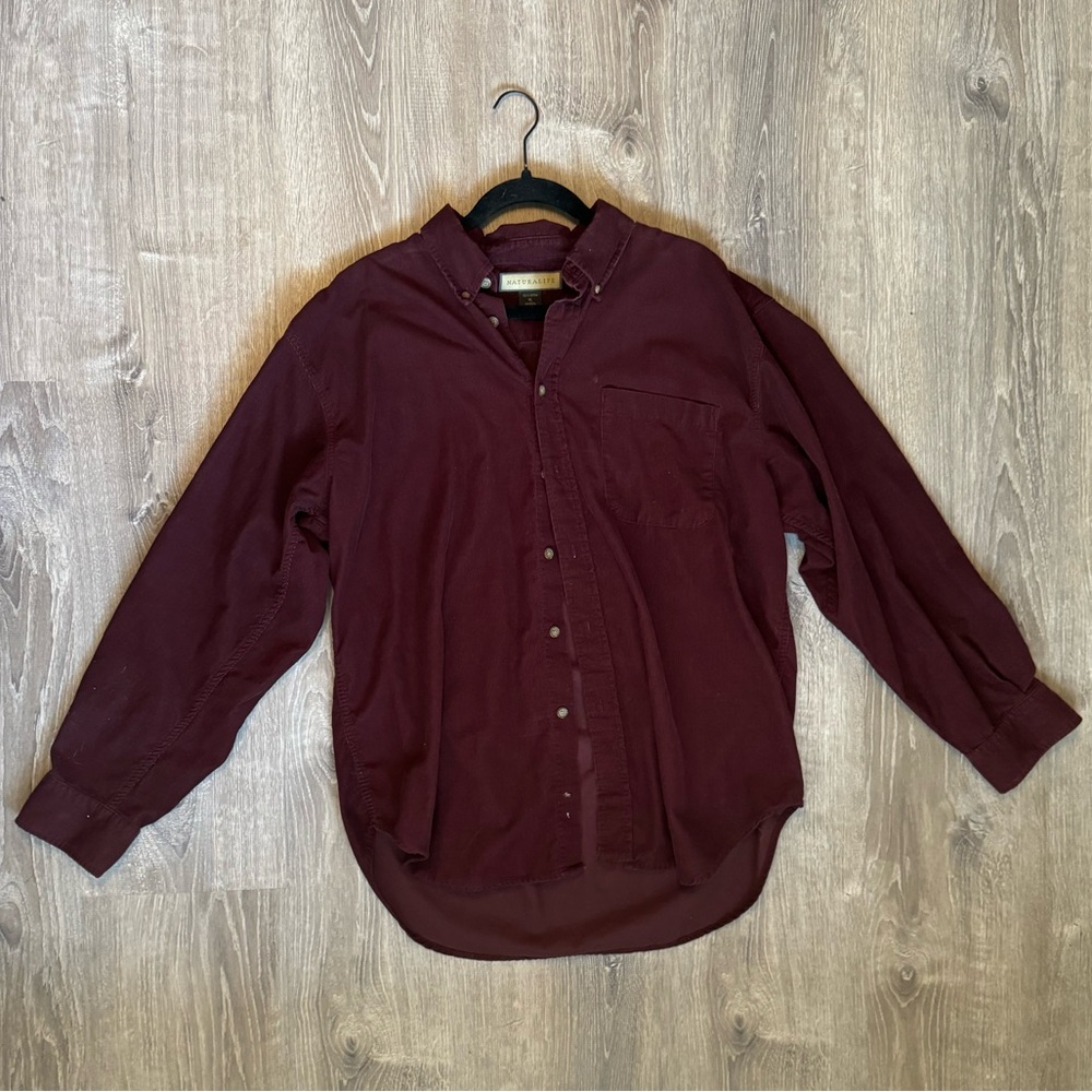 Burgundy Corduroy Button Down